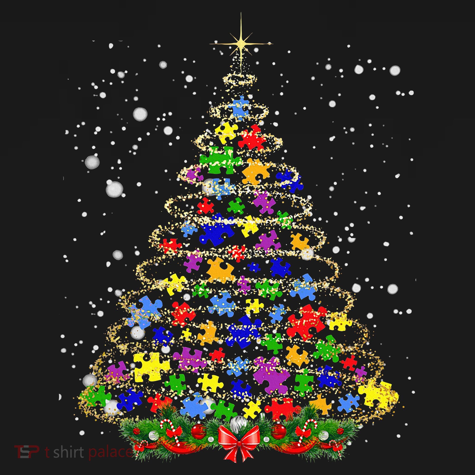 Autism Christmas Tree Lights Xmas Cute Xmas Autism Awareness Polo