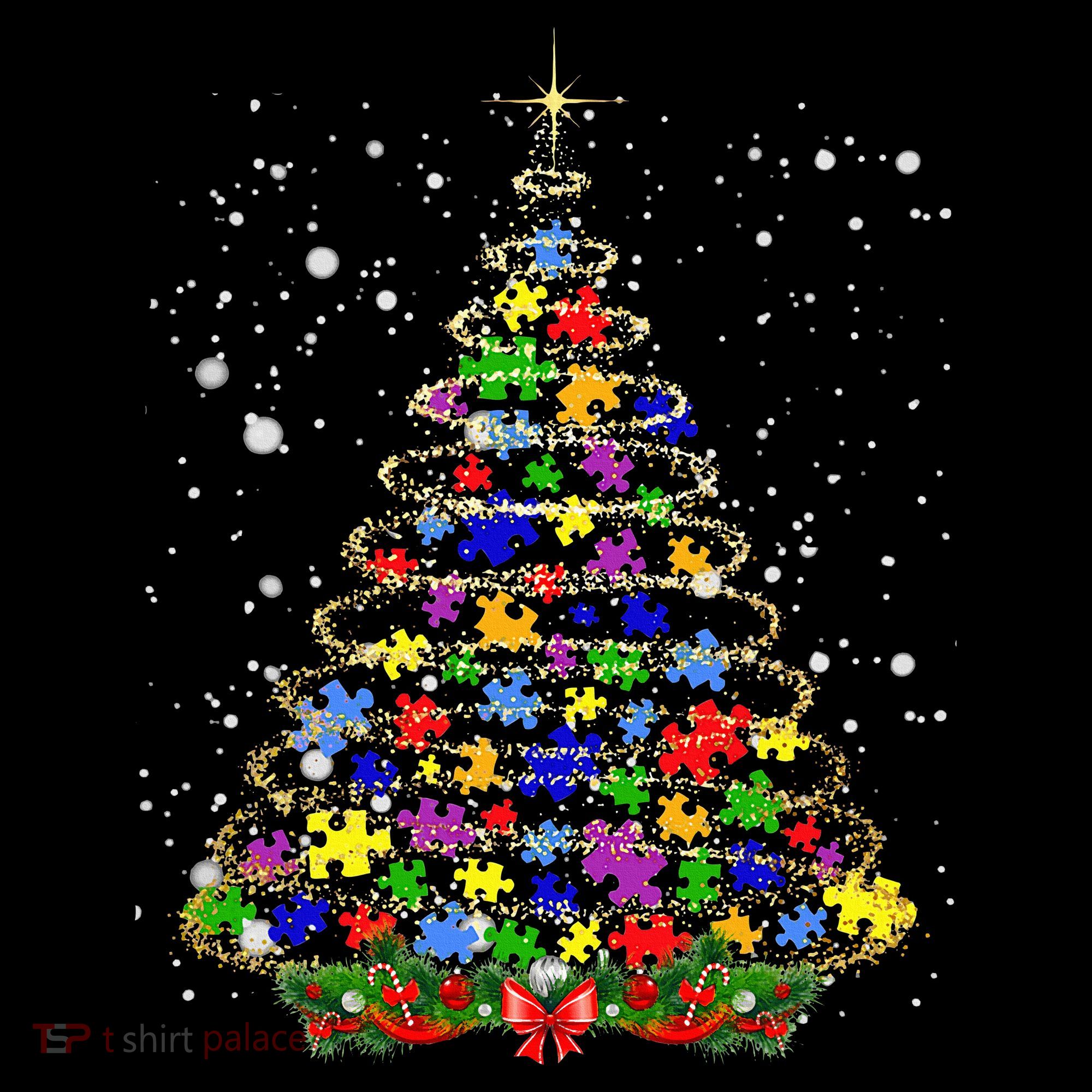 Autism Christmas Tree Lights Xmas Cute Xmas Autism Awareness Women's Hoodie