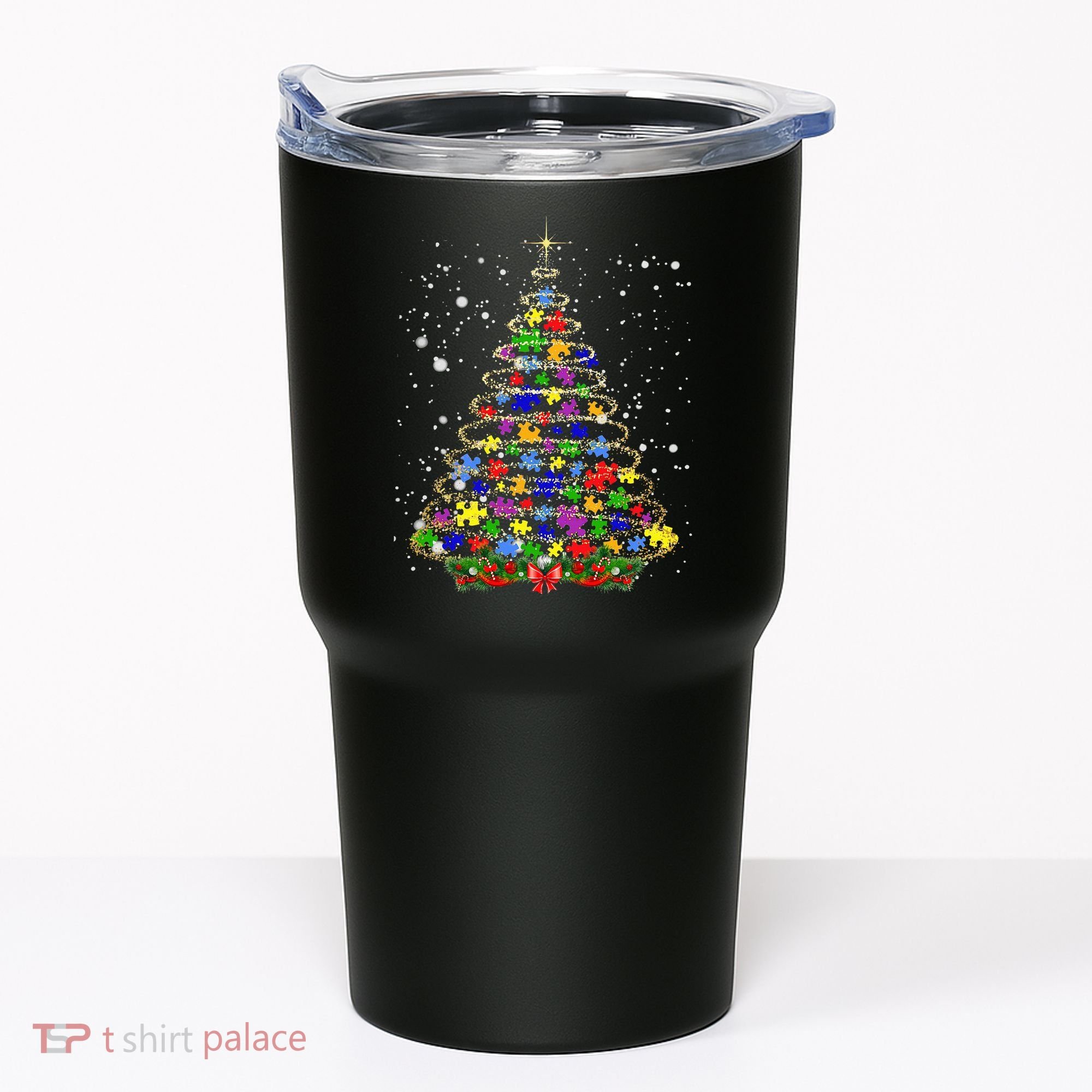 Autism Christmas Tree Lights Xmas Cute Xmas Autism Awareness Tumbler