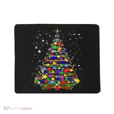 Autism Christmas Tree Lights Xmas Cute Xmas Autism Awareness Mousepad