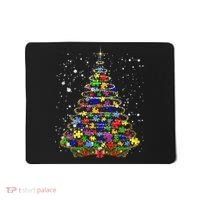 Autism Christmas Tree Lights Xmas Cute Xmas Autism Awareness Mousepad thumb 0