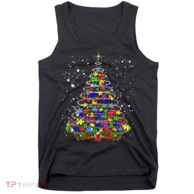Autism Christmas Tree Lights Xmas Cute Xmas Autism Awareness Tank Top