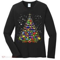 Autism Christmas Tree Lights Xmas Cute Xmas Autism Awareness Women's Long Sleeve Shirt thumb 0