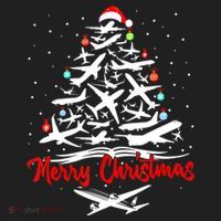 Airplane Christmas Tree Women's Sweatshirt thumb 2