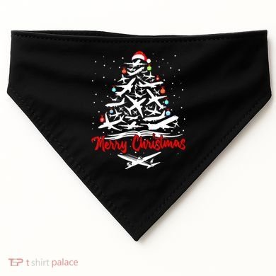 Airplane Christmas Tree USA-Made Doggie Bandana