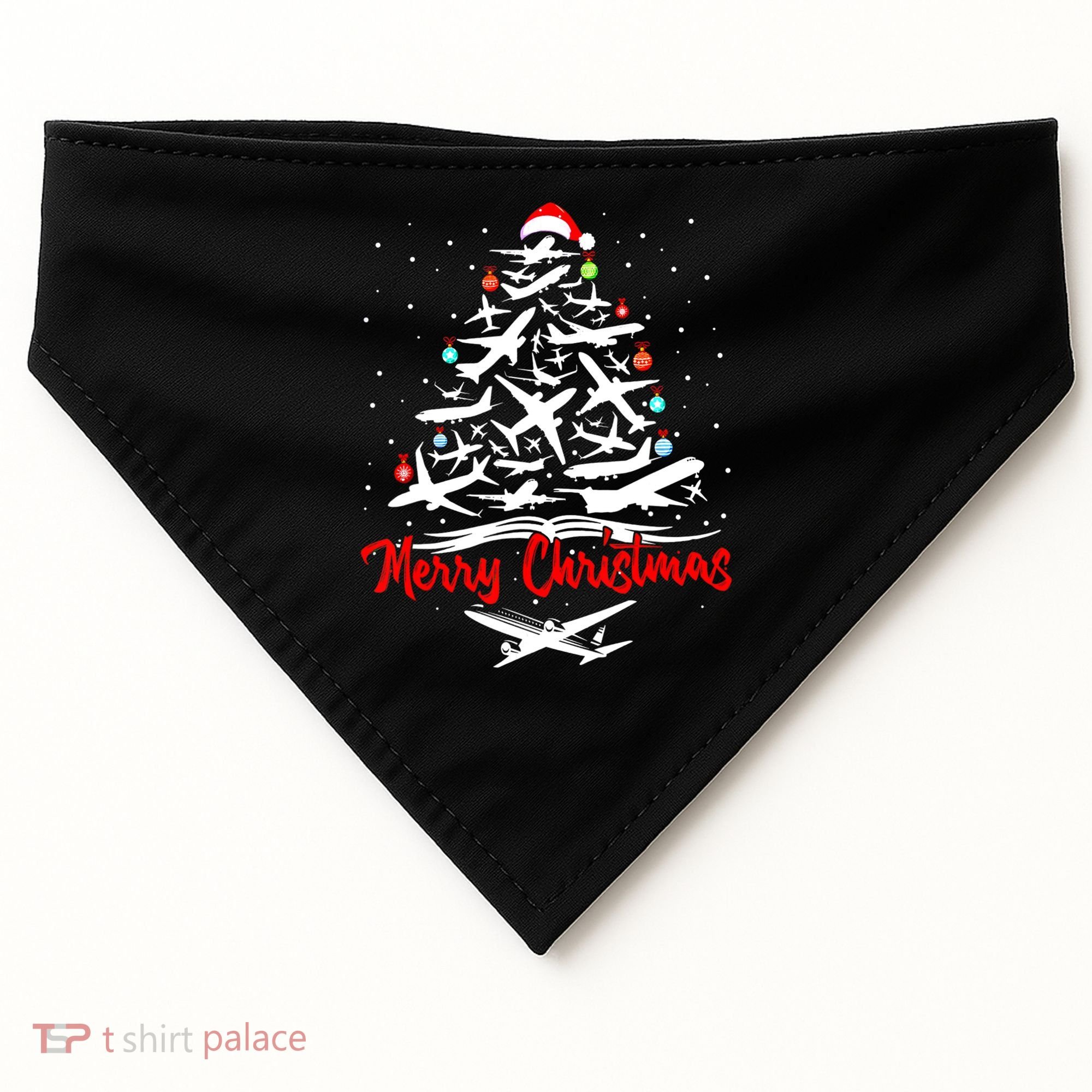 Airplane Christmas Tree USA-Made Doggie Bandana