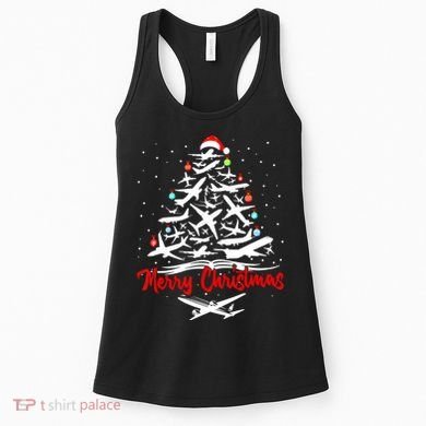 Airplane Christmas Tree Women's Tank Top