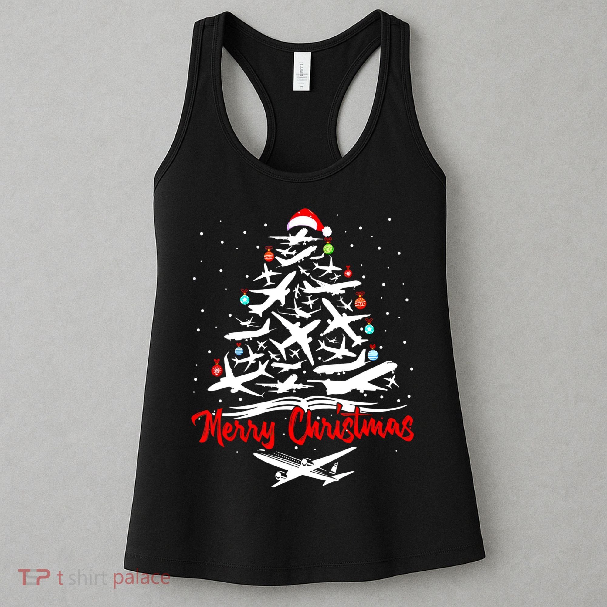 Airplane Christmas Tree Women's Tank Top