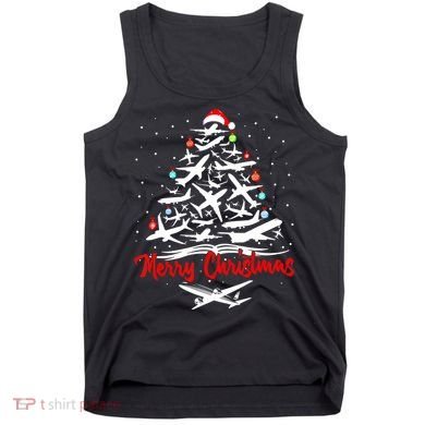 Airplane Christmas Tree Tank Top
