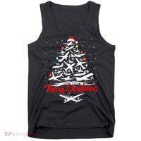 Airplane Christmas Tree Tank Top thumb 0