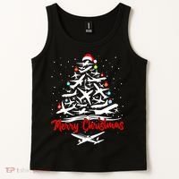 Airplane Christmas Tree Tank Top thumb 2