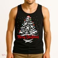 Airplane Christmas Tree Tank Top thumb 3