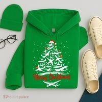 Airplane Christmas Tree Hoodie thumb 4