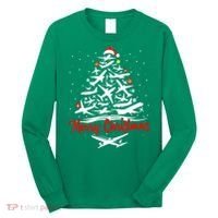 Airplane Christmas Tree Long Sleeve Shirt thumb 0