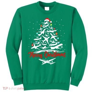 Airplane Christmas Tree Sweatshirt