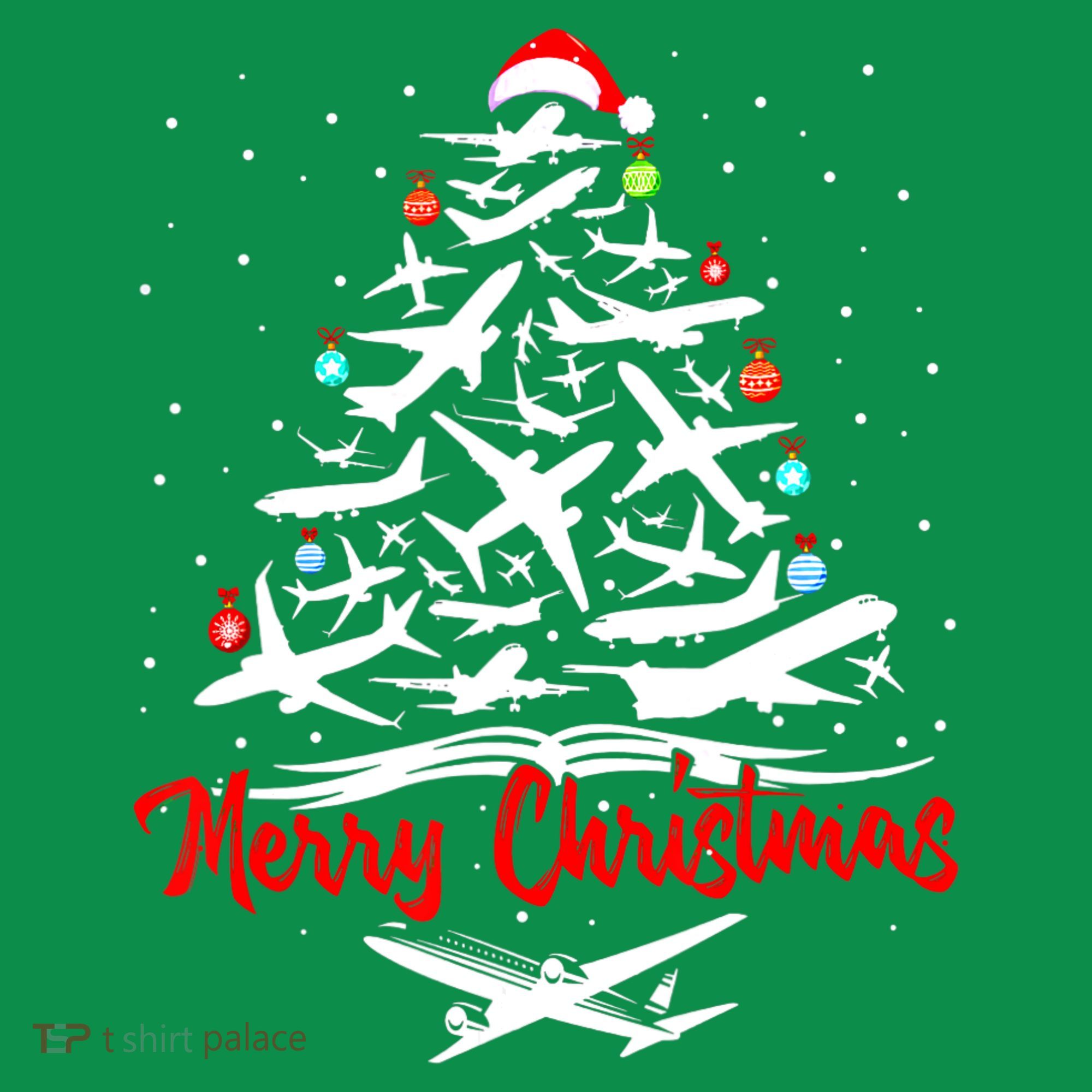 Airplane Christmas Tree Sweatshirt