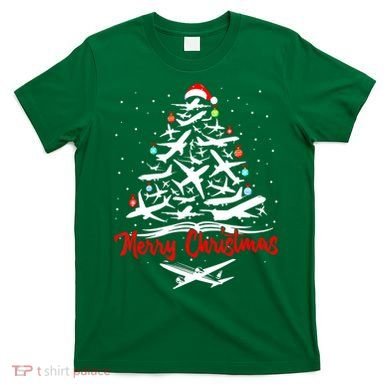 Airplane Christmas Tree T-Shirt