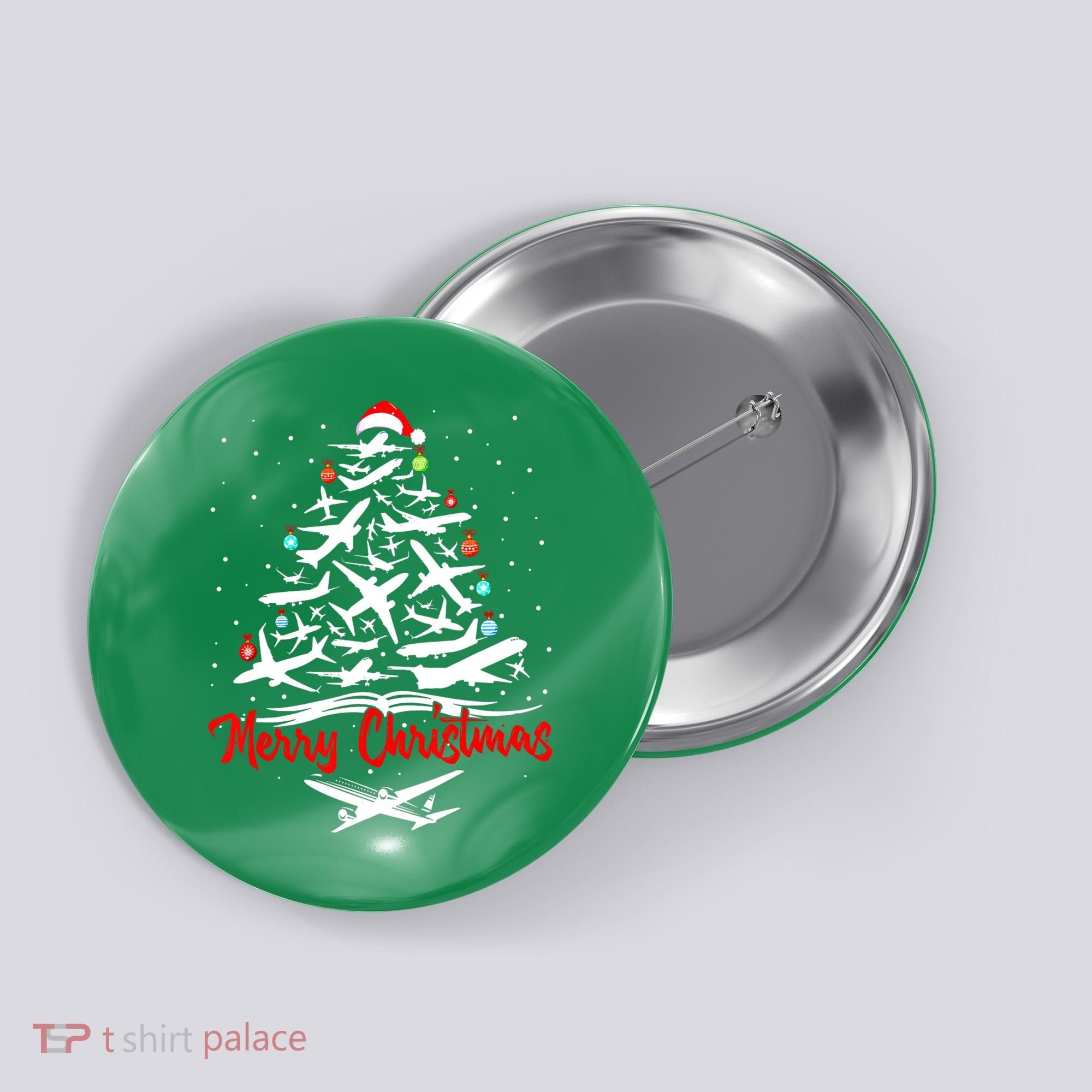 Airplane Christmas Tree Button
