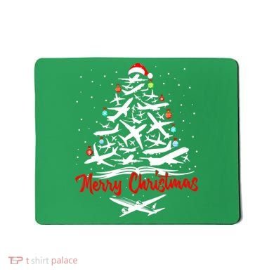 Airplane Christmas Tree Mousepad