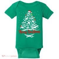 Airplane Christmas Tree Baby Bodysuit thumb 0