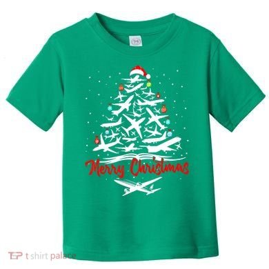 Airplane Christmas Tree Toddler T-Shirt