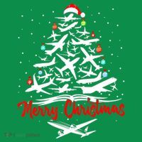 Airplane Christmas Tree Toddler T-Shirt thumb 4