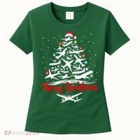 Airplane Christmas Tree Women's T-Shirt thumb 0