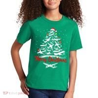Airplane Christmas Tree Kids T-Shirt thumb 2
