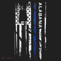 Alabama Cop Thin Blue Line Leo Police American Flag Women's Sweatshirt thumb 2
