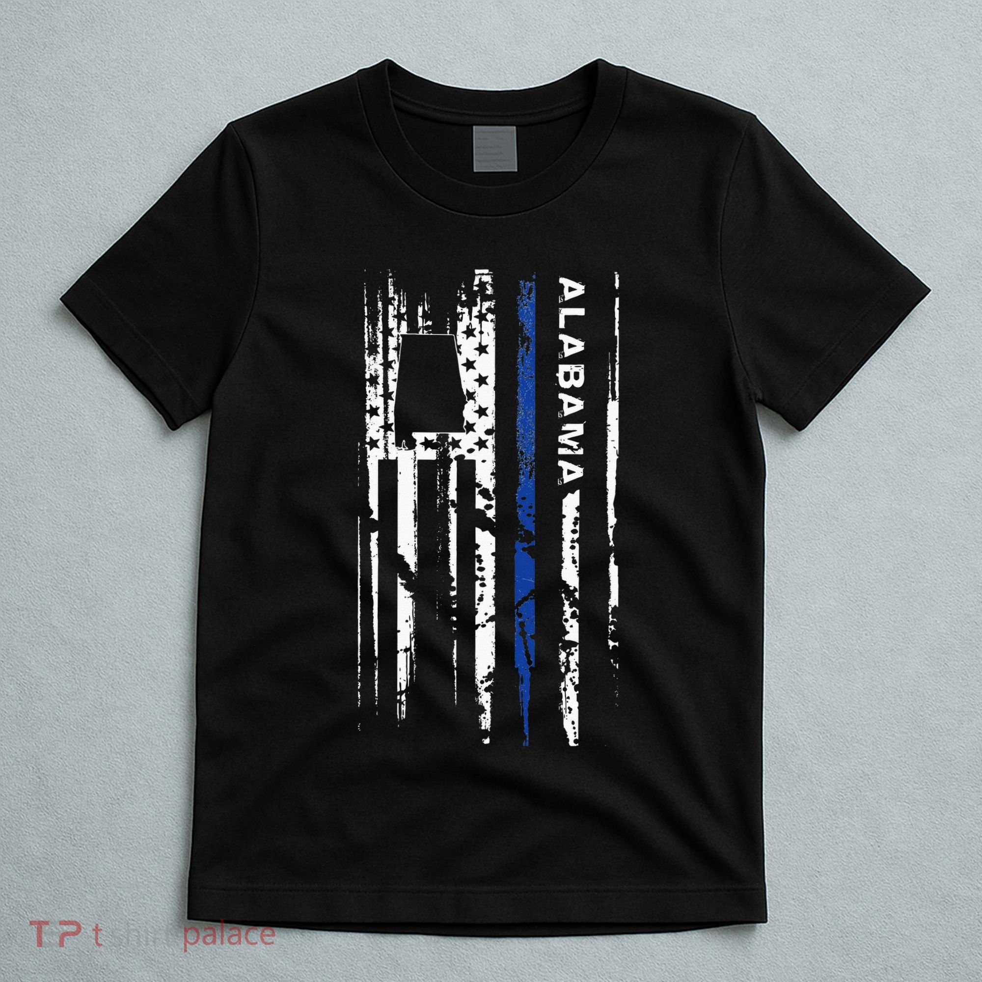 Alabama Cop Thin Blue Line Leo Police American Flag T-Shirt