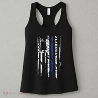 Alabama Cop Thin Blue Line Leo Police American Flag Women's Tank Top thumb 3