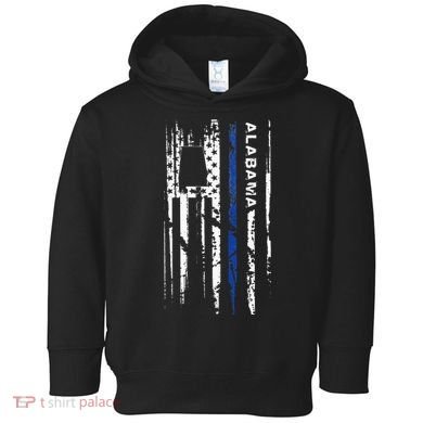 Alabama Cop Thin Blue Line Leo Police American Flag Toddler Hoodie