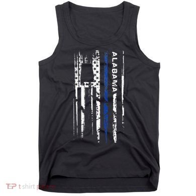 Alabama Cop Thin Blue Line Leo Police American Flag Tank Top