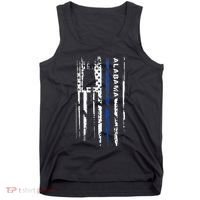 Alabama Cop Thin Blue Line Leo Police American Flag Tank Top thumb 0