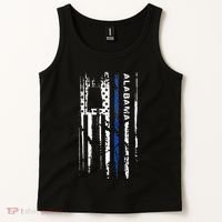 Alabama Cop Thin Blue Line Leo Police American Flag Tank Top thumb 2