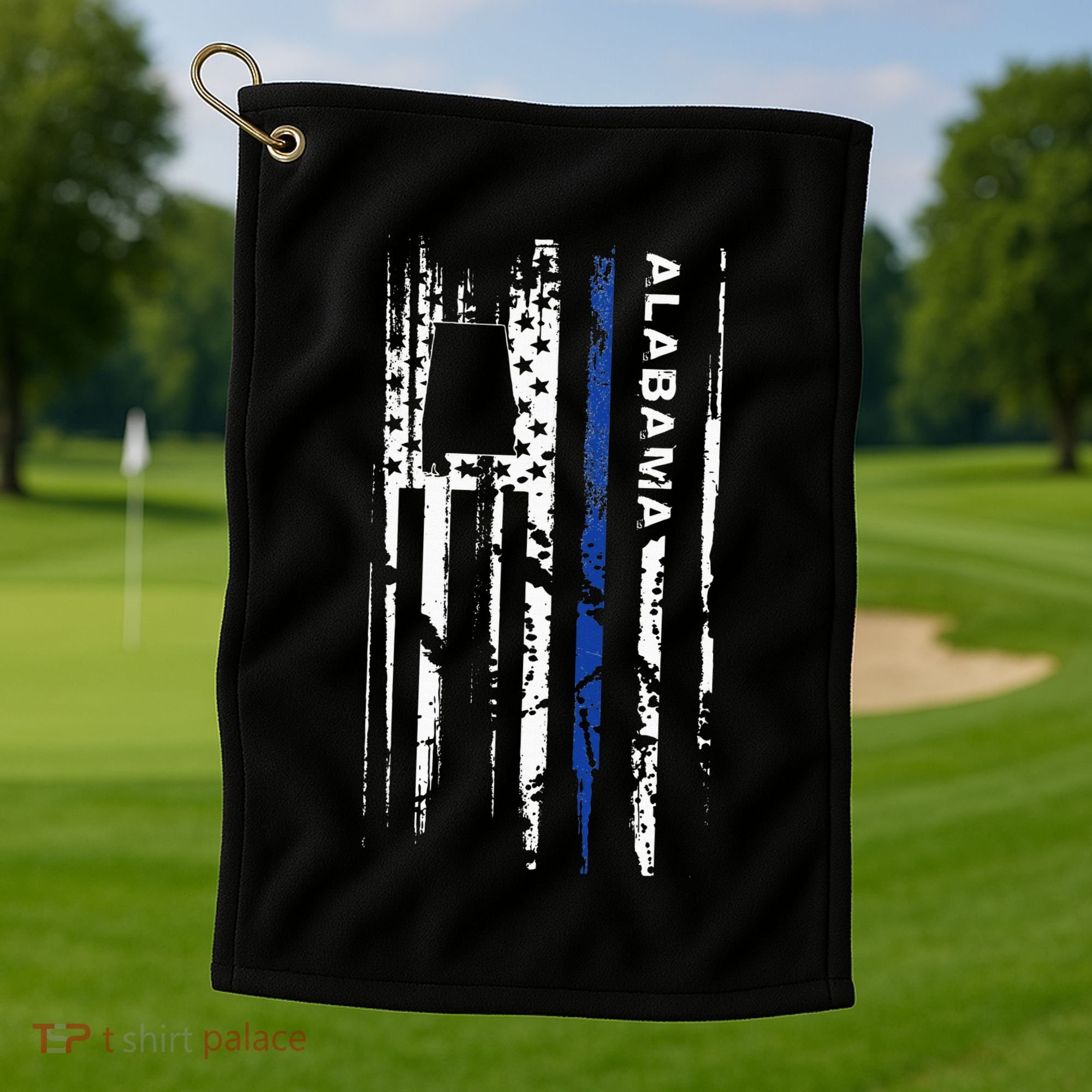 Alabama Cop Thin Blue Line Leo Police American Flag Golf Towel