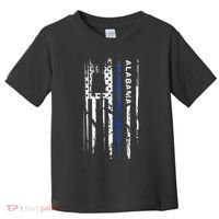 Alabama Cop Thin Blue Line Leo Police American Flag Toddler T-Shirt thumb 0
