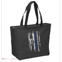 Alabama Cop Thin Blue Line Leo Police American Flag Tote Bag thumb 2