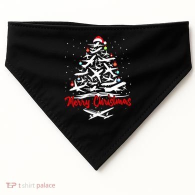 Airplane Christmas Tree Great Funny Gift USA-Made Doggie Bandana
