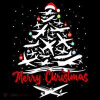 Airplane Christmas Tree Great Funny Gift Ornament thumb 1