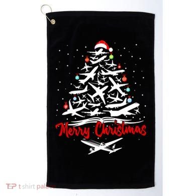 Airplane Christmas Tree Great Funny Gift Golf Towel