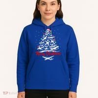 Airplane Christmas Tree Great Funny Gift Hoodie thumb 5