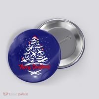 Airplane Christmas Tree Great Funny Gift Button thumb 0