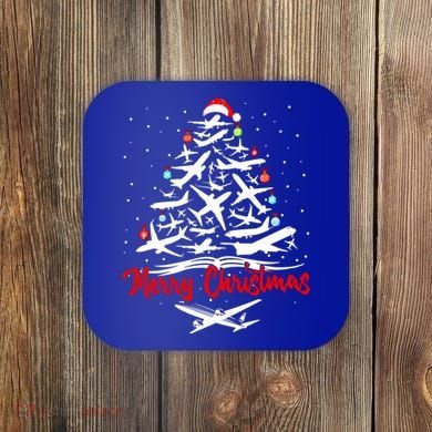 Airplane Christmas Tree Great Funny Gift Coaster