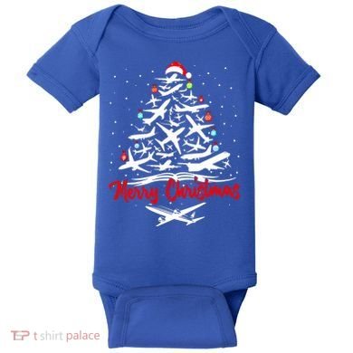 Airplane Christmas Tree Great Funny Gift Baby Bodysuit