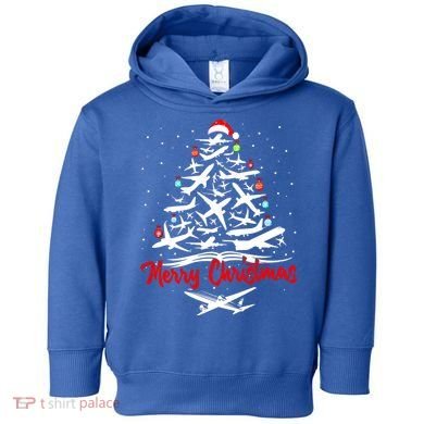 Airplane Christmas Tree Great Funny Gift Toddler Hoodie
