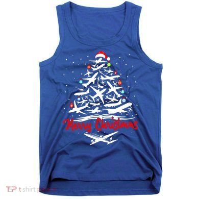 Airplane Christmas Tree Great Funny Gift Tank Top