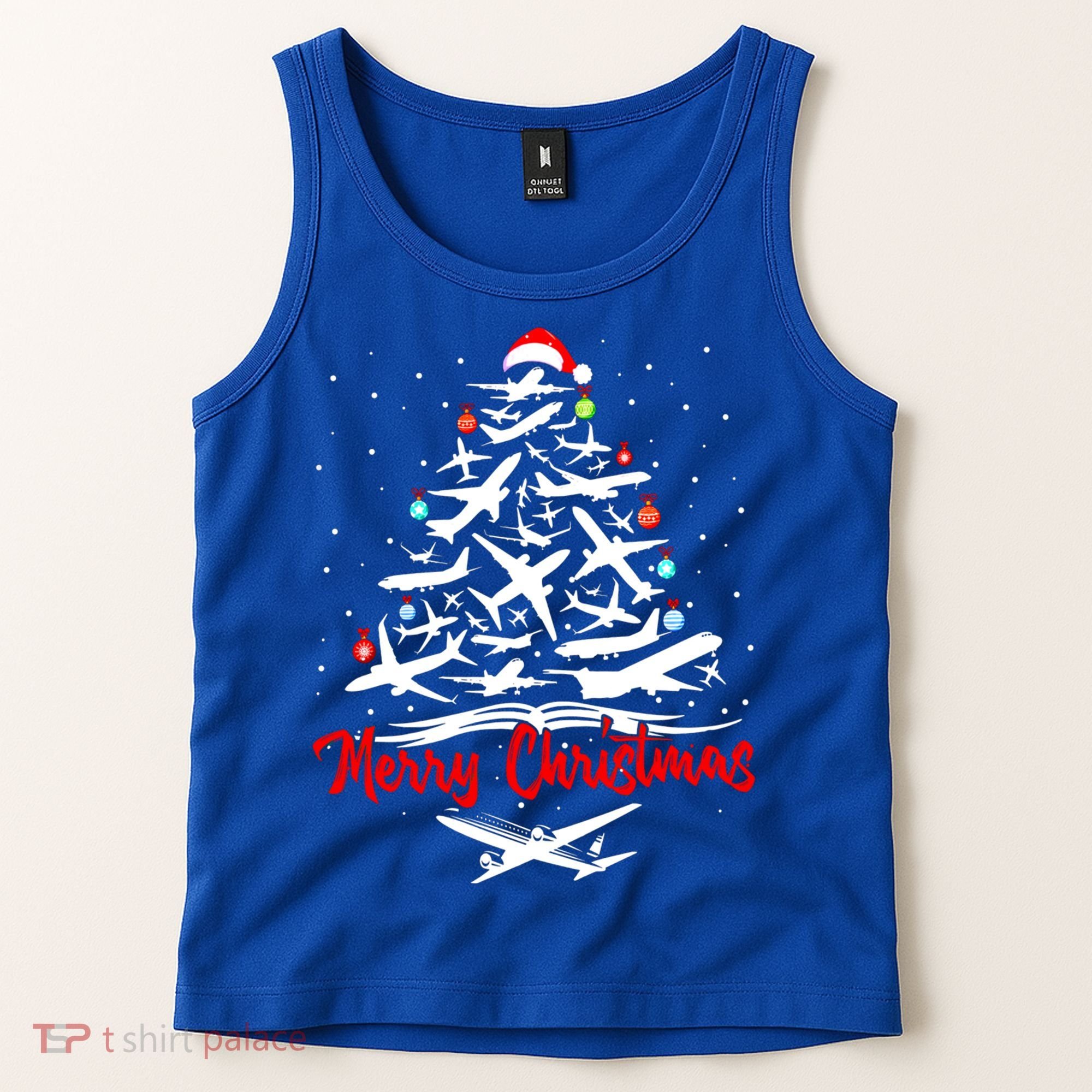 Airplane Christmas Tree Great Funny Gift Tank Top