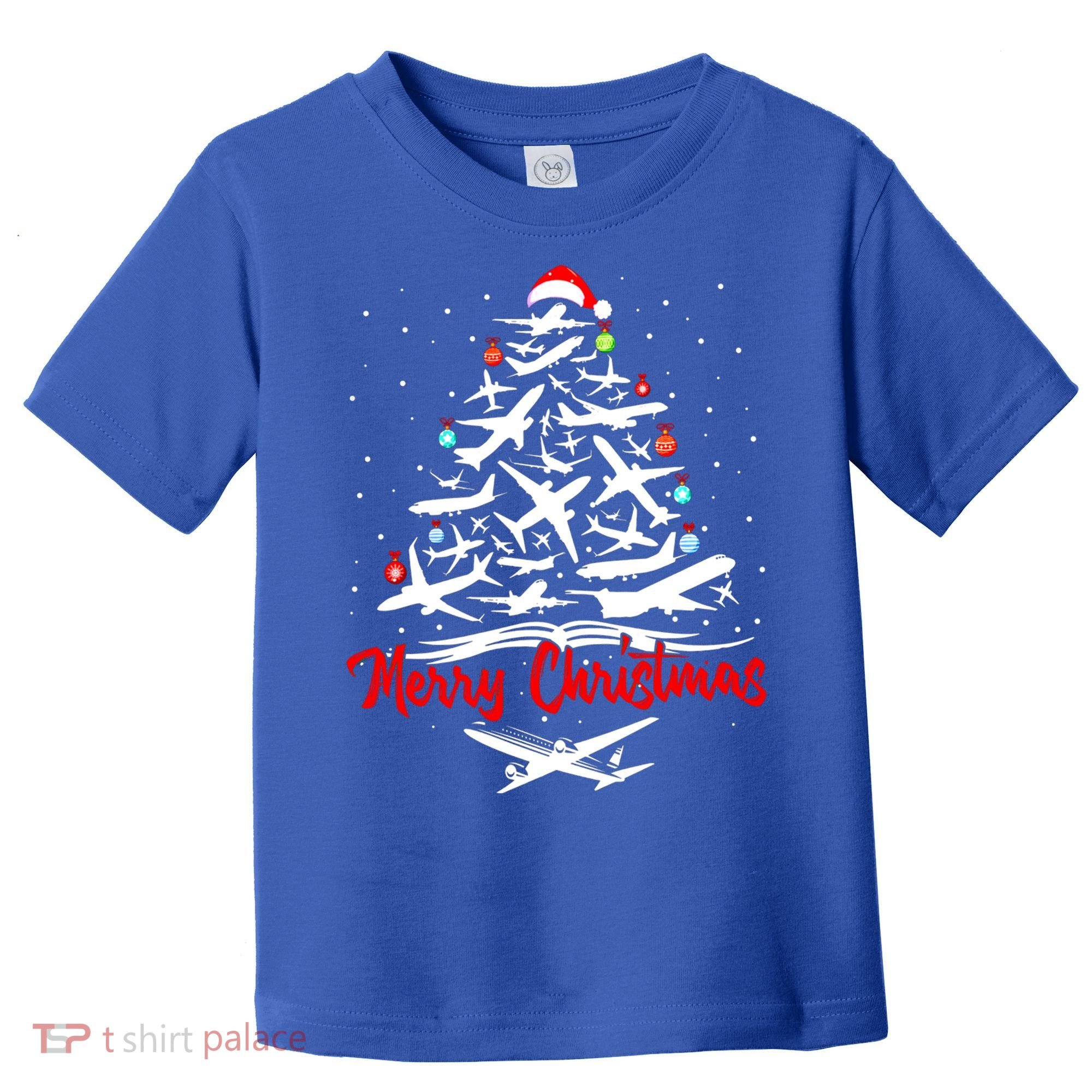 Airplane Christmas Tree Great Funny Gift Toddler T-Shirt