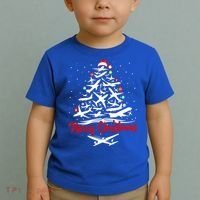 Airplane Christmas Tree Great Funny Gift Toddler T-Shirt thumb 2